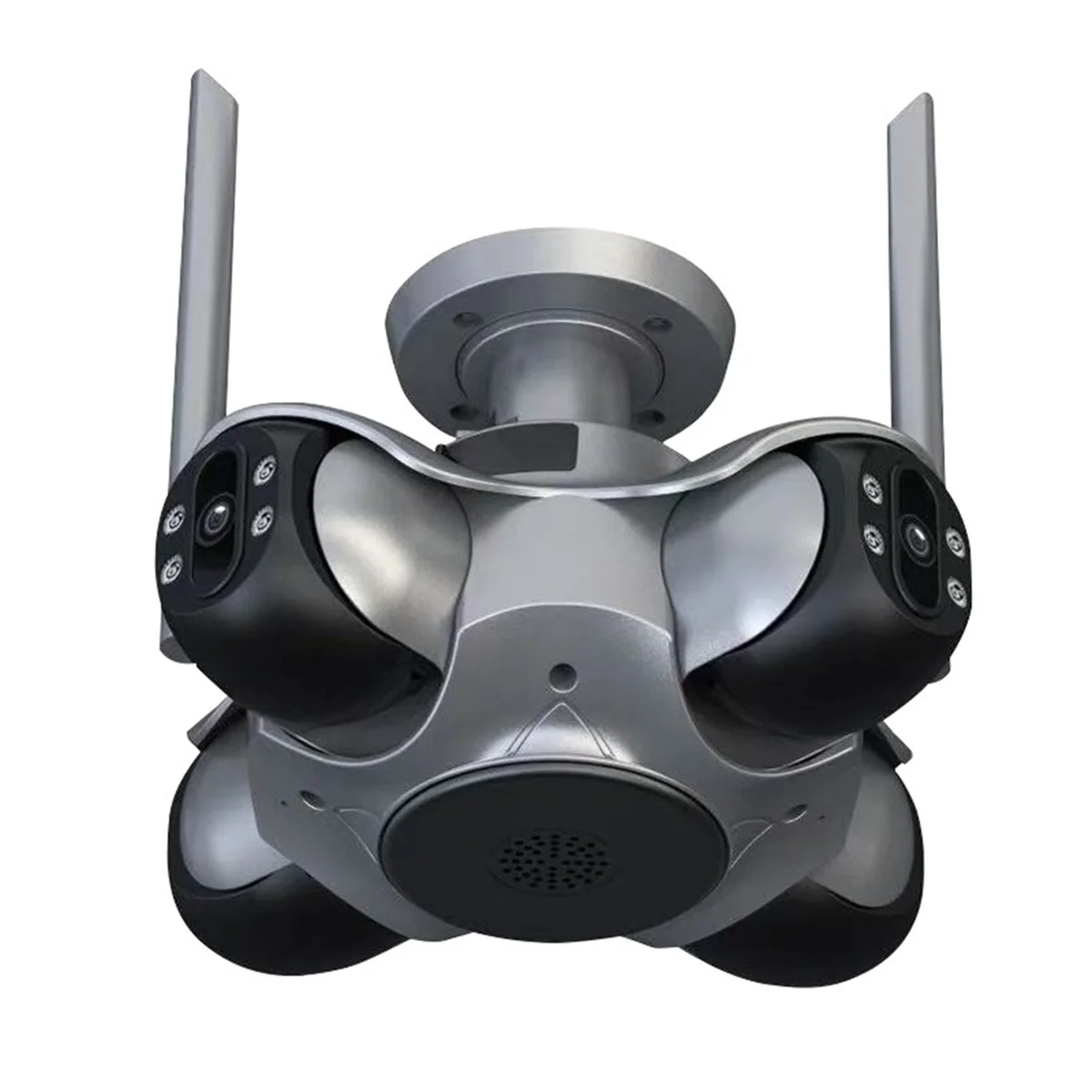 AT59 4MP HD Wireless WiFi IP Camera Four Screens Outdoor PTZ Four Lens Human Auto Tracking Video Surveillance Camera US Plug