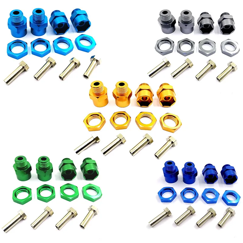 

4PCS Aluminum Alloy Wheels Hex Wheels 12mm to 17mm Conversion Adapter for 1/10 RC Model Car Conversion Use 1/8 TireUpgrade Parts