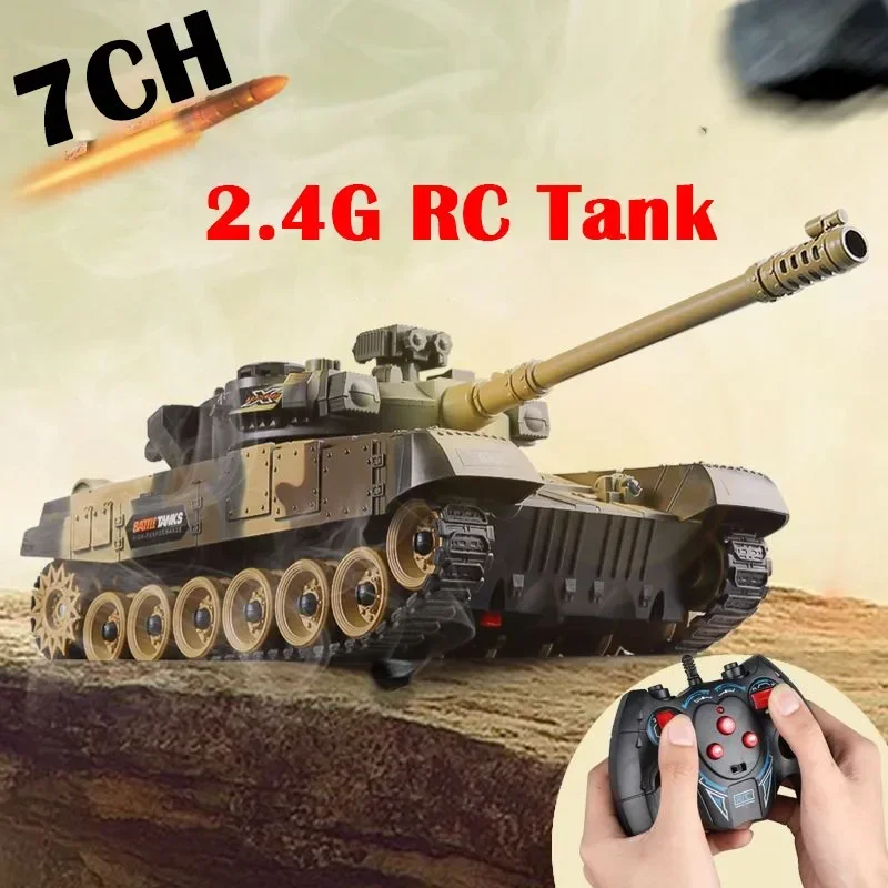 RC Tank Military War Battle United States M1 Leopard 2 Remote Control Toy Car Tactical Model Electronic Toys for Boys Children