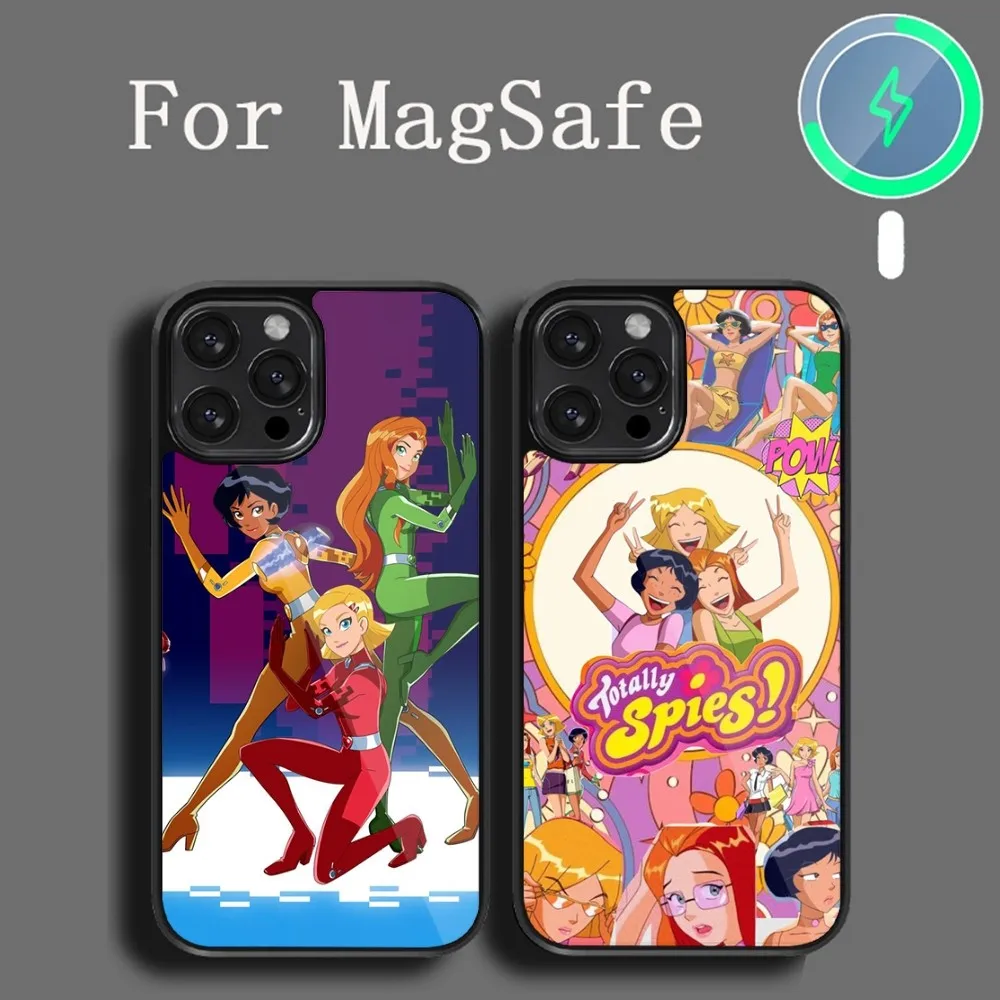 MINISO Totally Spies Phone Case For iPhone 14 13 12 11 15 Pro Max Plus Magsafe Magnetic Cover