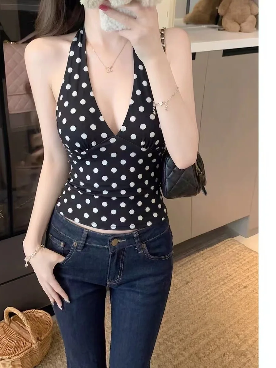 Sexy Spicy Girl Asymmetrical Shoulder Strap Top Women's Design Slim Fit Inner Wear Tank Top Strap Vest Outerwear