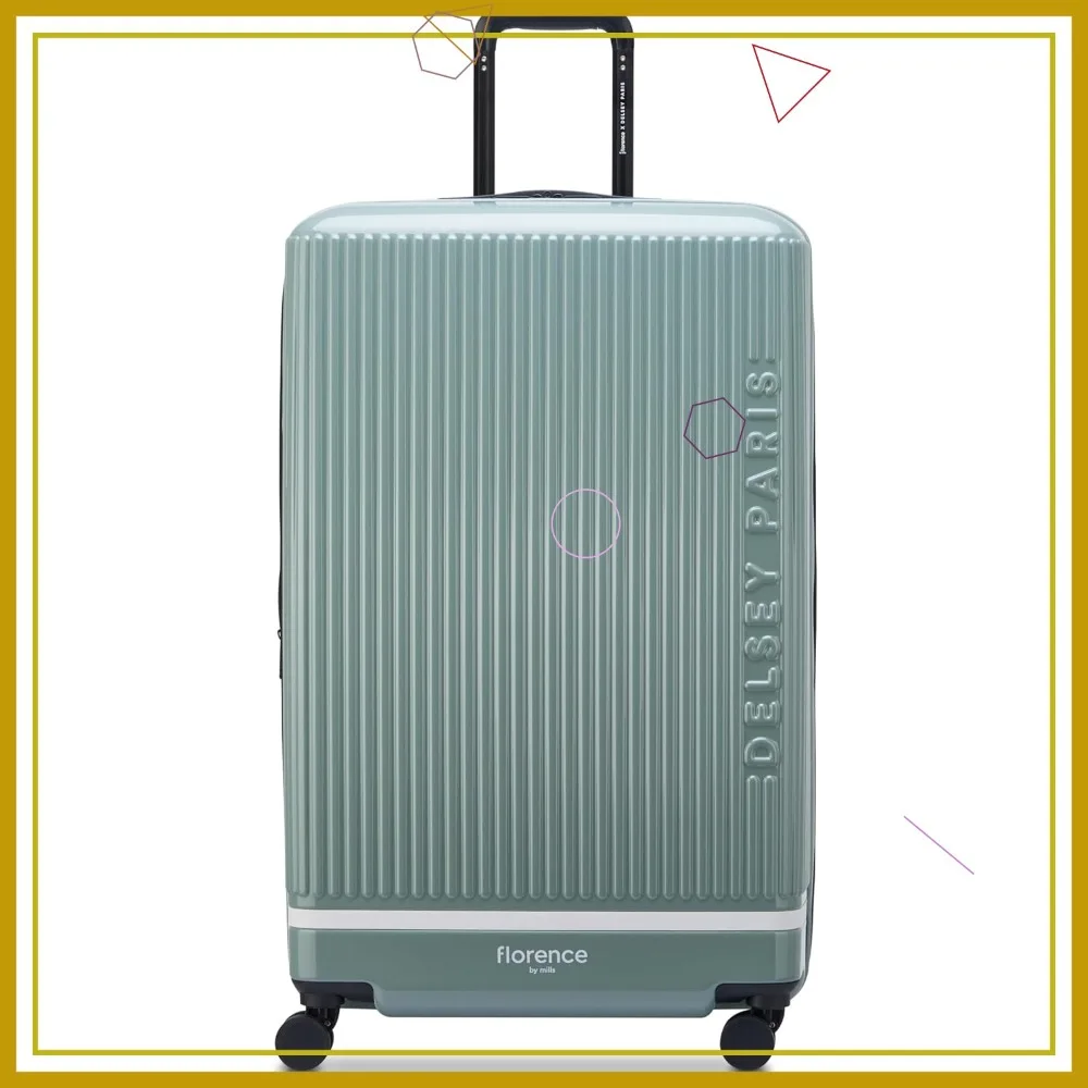 

Expandable Hard Shell Luggage with Spinner Wheels, Sage Green, Large 29 Inch Checked Suitcase