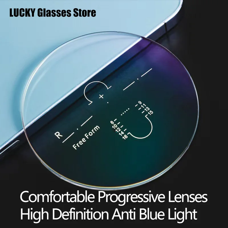 

Lucky Anti Blue Light Blocking ADD Progressive Lens Look Far ner 1.56 /1.61 /1.67 /1.74 Optical Prescription Lens Man Woman　