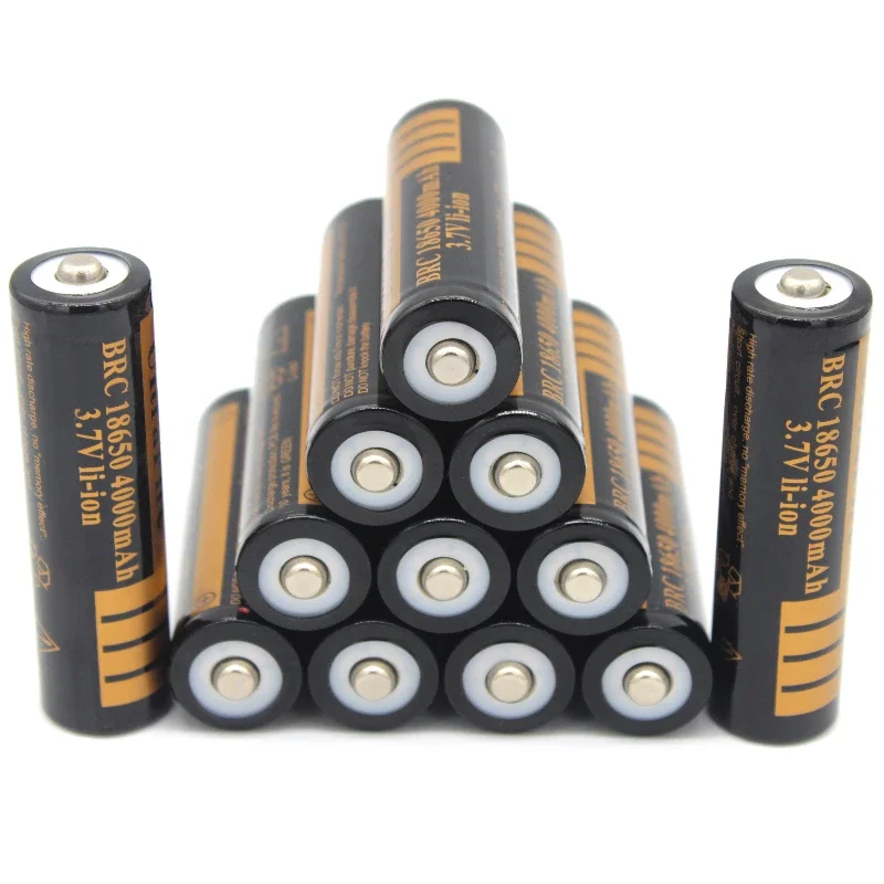 2023New type 18650 Lithium ion rechargeable battery 4000mAh 3.7V LED flashlight battery +USB charger