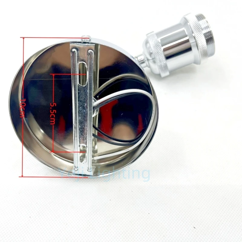 E27 Socket Metal Lamp Base Iron Pendant Lamp Modification Wall Lamp Fittings Bending Pipe Turning Connection Tube Holder