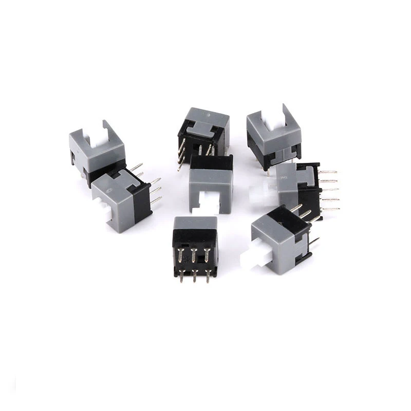 10Pcs Micro Switch Self-lock / No-lock Switch 5.8*5.8MM 7*7MM 8*8MM 8.5*8.5MM 6 Pin 7X7mm Mini Push Button Cap Connector