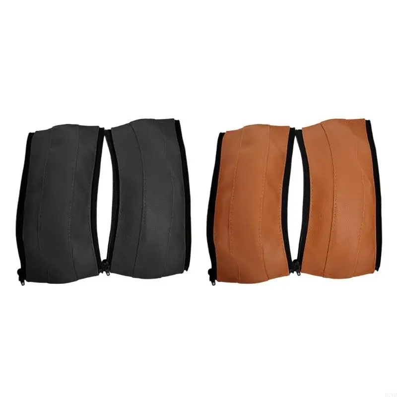 

D7YD Modern Strollers Handle Protectors PU Leather Zipper Closure Universal Compatibility For Infant Carriages