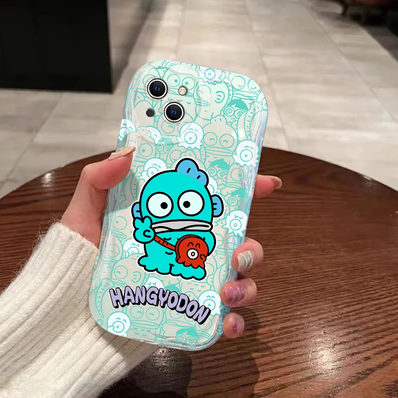 Soft Silicone Cover 3D Wave Case For Cute Cartoon Hangyodon iPhone 16 15 14 13 12 11 Pro Max Mini X XR XSMAX 8 7 6S Plus