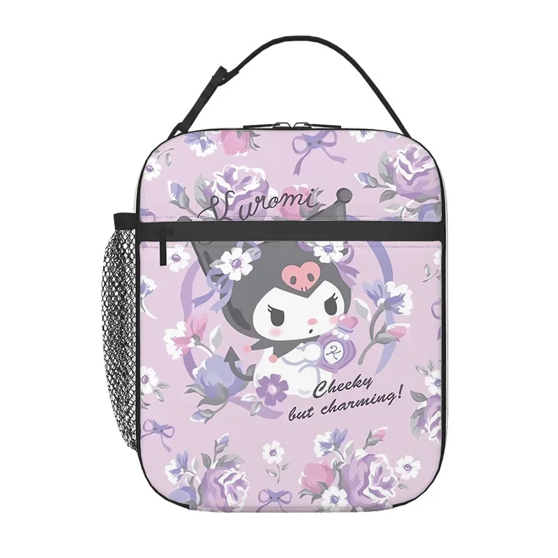 Cartoon Kuromi portable lunch bag for students and children office workers with rice bag square cute anime character lunch bag