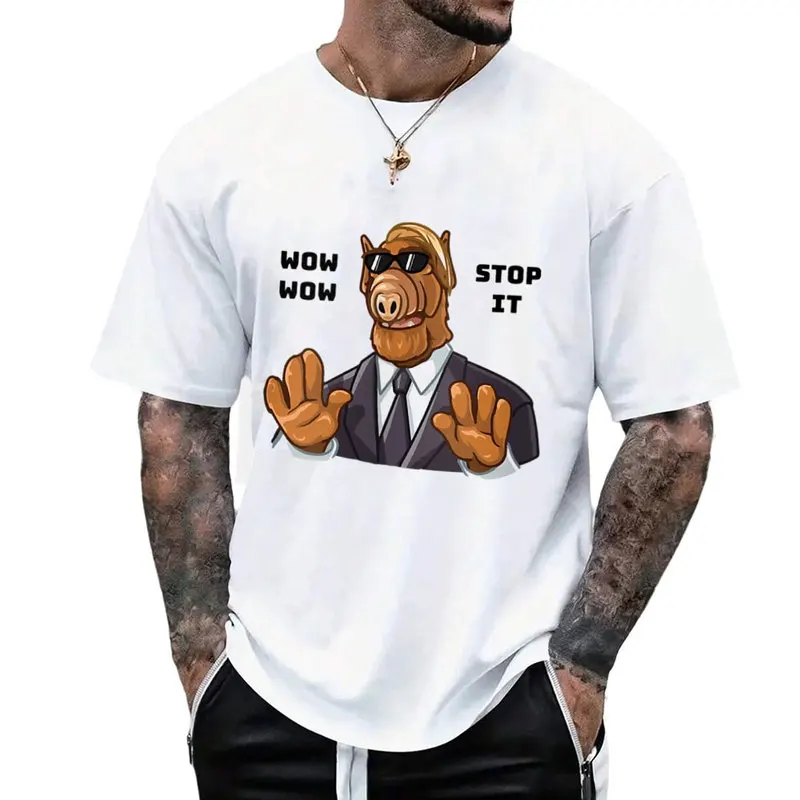 ALF Gordon Shumway Graphic T‑Shirt Unisex 80s Retro Sci‑Fi Comedy Sitcom Melmac Alien Life Form Print Tee Short Sleeve Tops