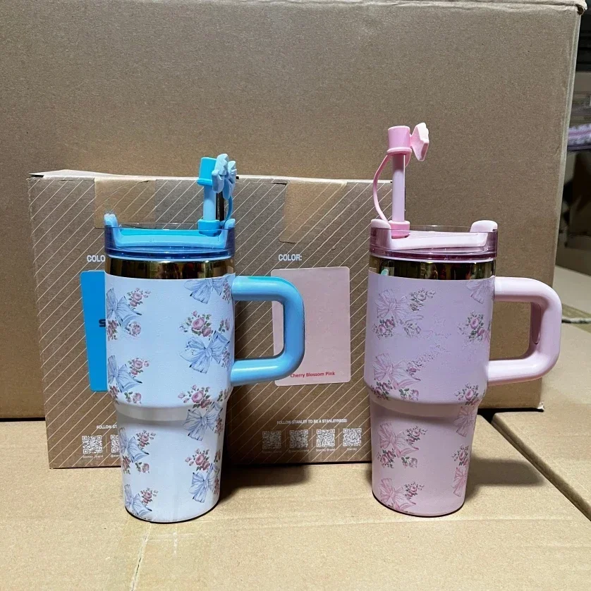 1P Hot selling products 1 pcs  Fashion Cartoon Pattern Jump Cup - 304 Stainless Steel  Insulated Bottle STRAW CUP