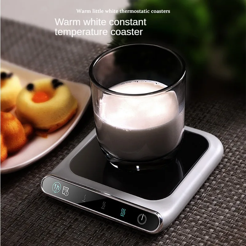 Heating Coaster Padding Warming Holder Automatic Thermal Cup Pad Touch Adjustment Timing Warm White Insulated Coaster Padding