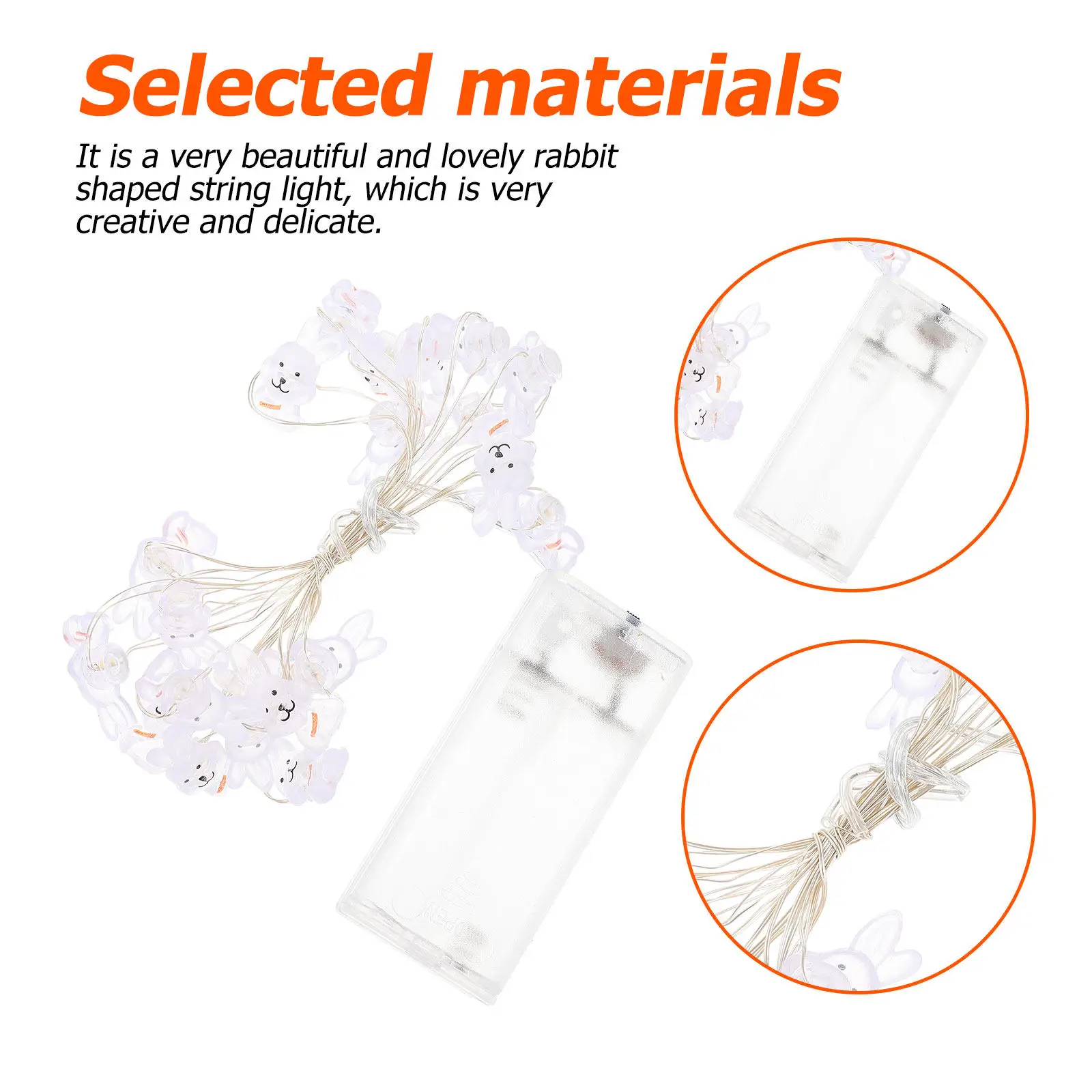 

1Set Rabbit String Light LED Easter Lamp for Garden Party Decor Creative Lighting Scene Indoor Outdoor Warm Glow Decoration