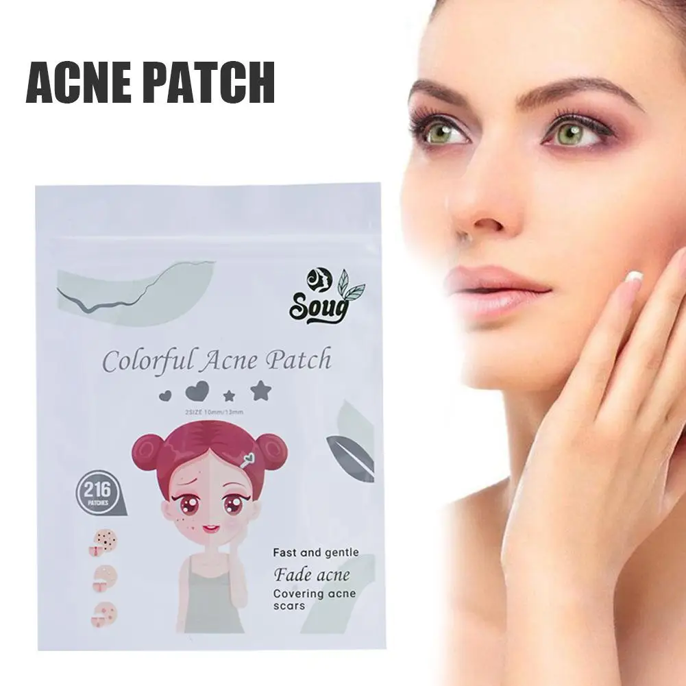 Estrela Coração Em Forma De Acne Tratamento Adesivo, Capa De Acne Invisível, Remendo De Pimple Remoção, Cuidados Com A Pele, Colorido, Bonito, 6 Folha