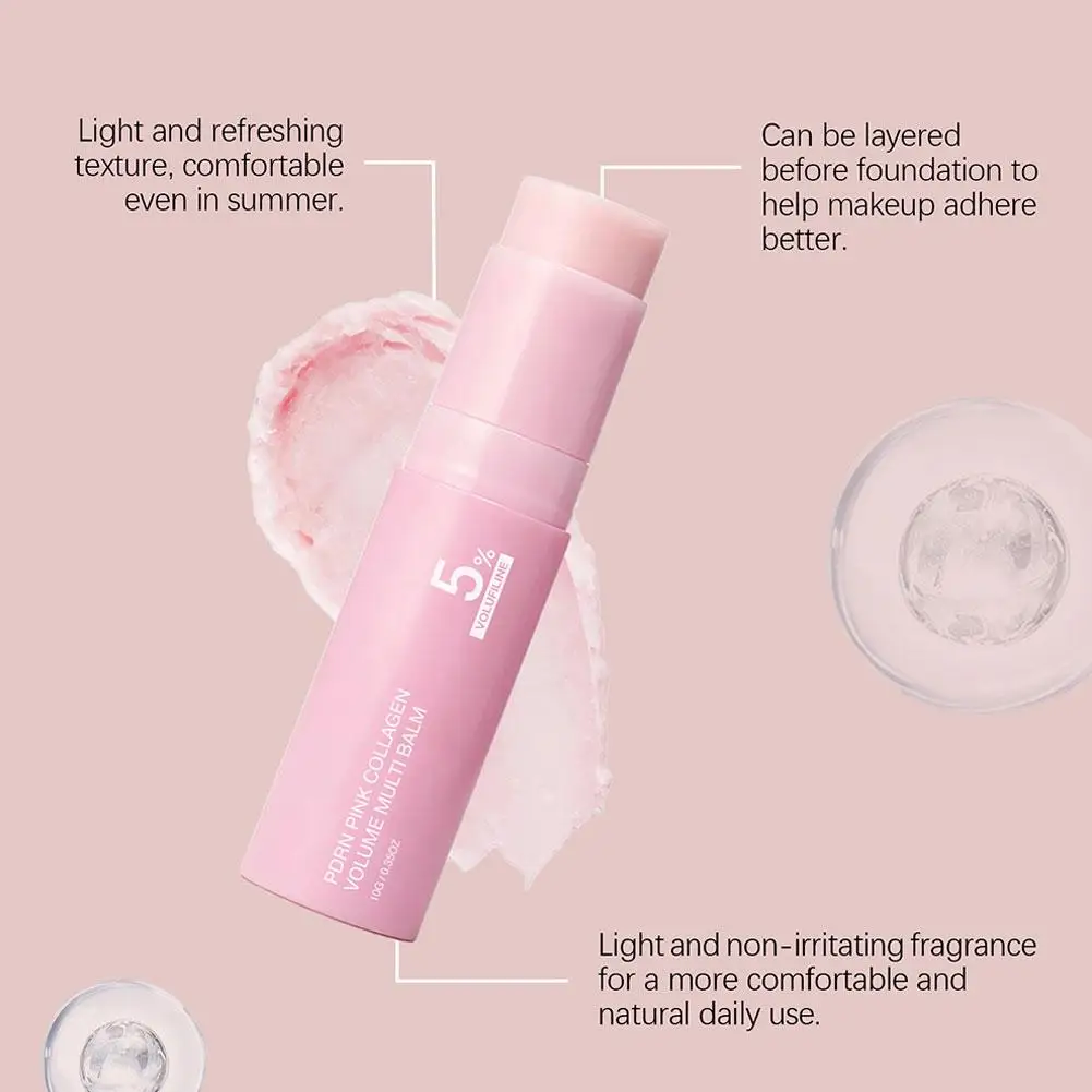 PDRN Pink Collagen Volume Multi Balm 10g 5% Volufiline Original Korean Nourish Cream Wrinkle Hydrate Stick For Face Lip Eye Neck view 4