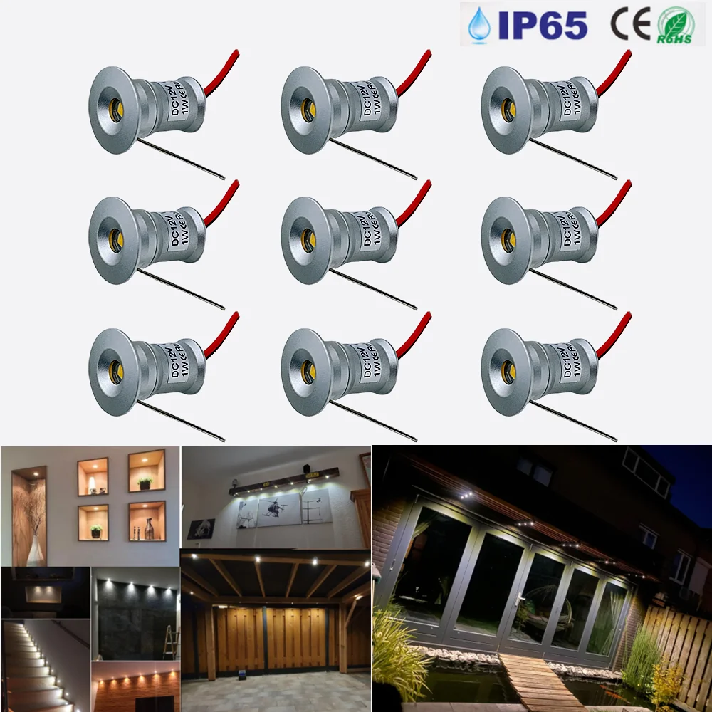 Mini LED Recessed Ceiling Downlights 12V IP65 Waterproof 1W Dimmable Spotlight Indoor Cabinet Spot Lights Stairs KTV Bulb Lamps