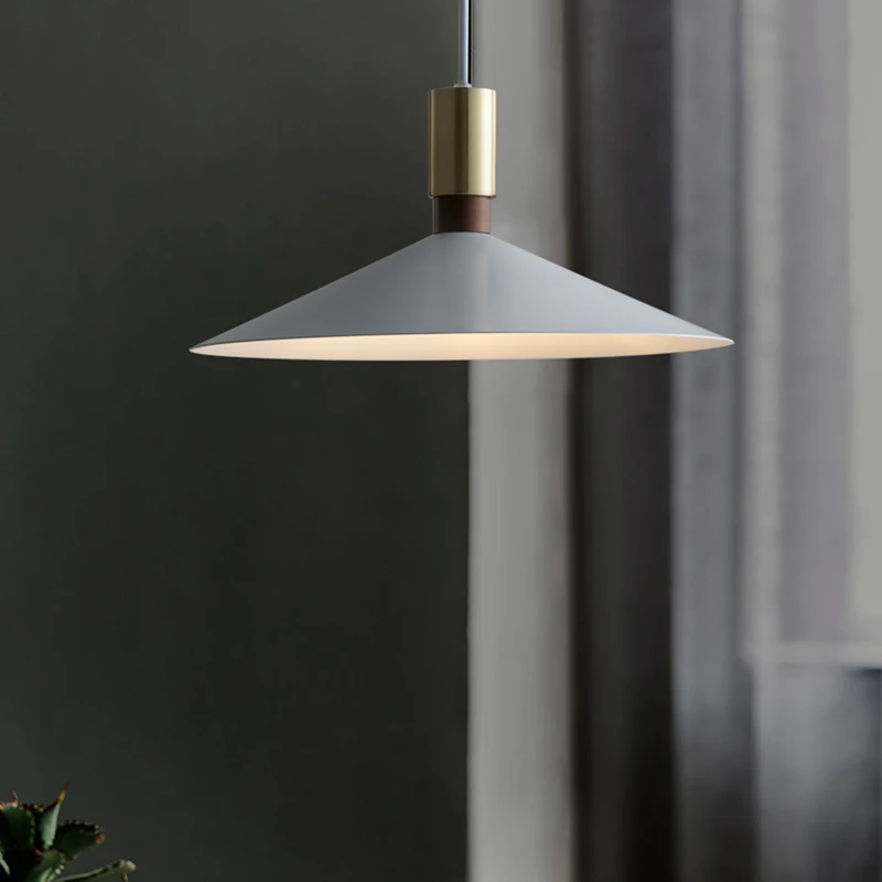 

Nordic Minimalist Simple Cone-shape Led Pendant Lights Modern Black White Hanging Lamp Restaurant Dining Room Bar Study Store