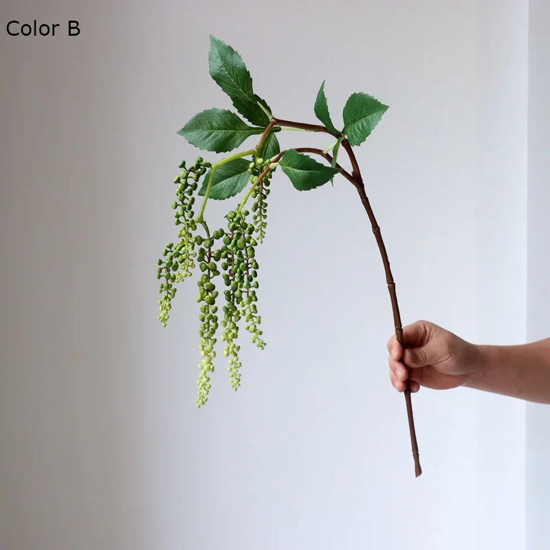 فرع زهرة البوكبيري ذو اللمس الحقيقي مع أوراق وهمية لتزيين الحائط والزهور الاصطناعية دعائم صور ديكور الفندق فلوريس