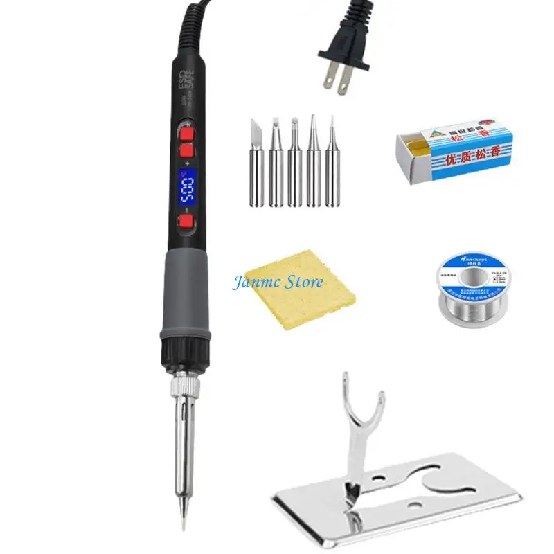 

LX0C Digital Display Springering Arry Kits Зарядка портативная паяльная реконструкция железа Регулируемая температура 180-500 ℃