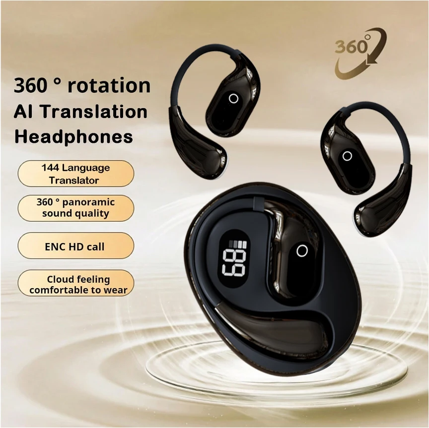 AI Translator Earbuds, Bluetooth Earphones, Languages Translation for Travel/Business/Learning, Real-Time 2-Way, iOS/Android