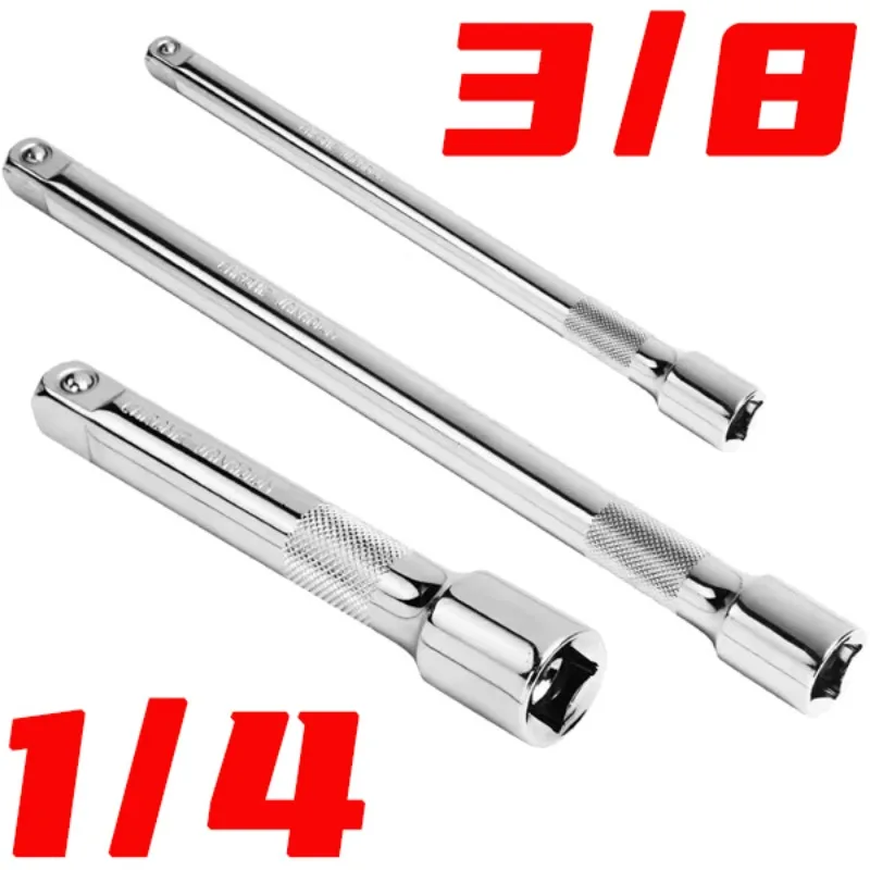 

1/4" 3/8" Socket Ratchet Wrench Extension Bar 250mm Long Bar Steering Sleeve Connecting Rod Accessories