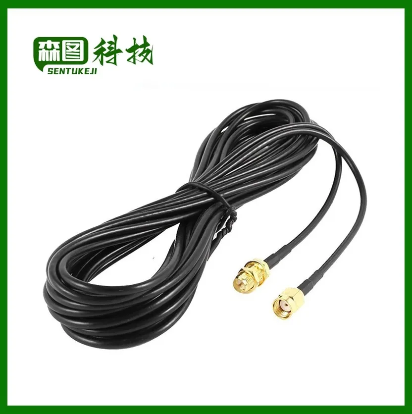 Cable de extensión macho a hembra, RP-SMA conector SMA, Cable alimentador de cobre para Coaxial, tarjeta de red WiFi, antena de enrutador RG174