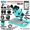 RF4 6558PRO 울트라 HD 삼안 스테레오 현미경 대형베이스 6.5X-58X 전화 PCB 용접 현미경 대형 필드 4K 2K 카메라 2