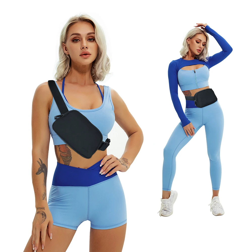 Umweltfreundliche Nylon-Gürteltasche Wasserdichte Hüfttasche für Damen Verstellbarer Riemen Crossbody-Taschen Sport-Bauchtaschen Handytasche – Detail 2