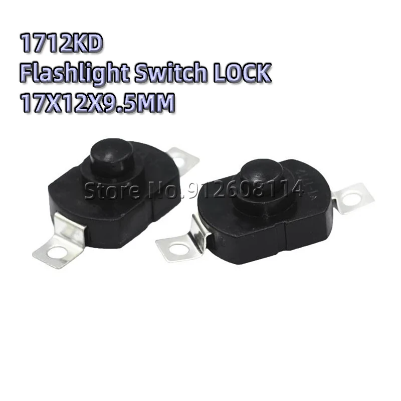 

Кнопочный выключатель 1712KD 30В 1А для фонарика, с фиксацией, 17x12x9.5мм, для настольной лампы, кнопка включения/выключения, 10 шт.