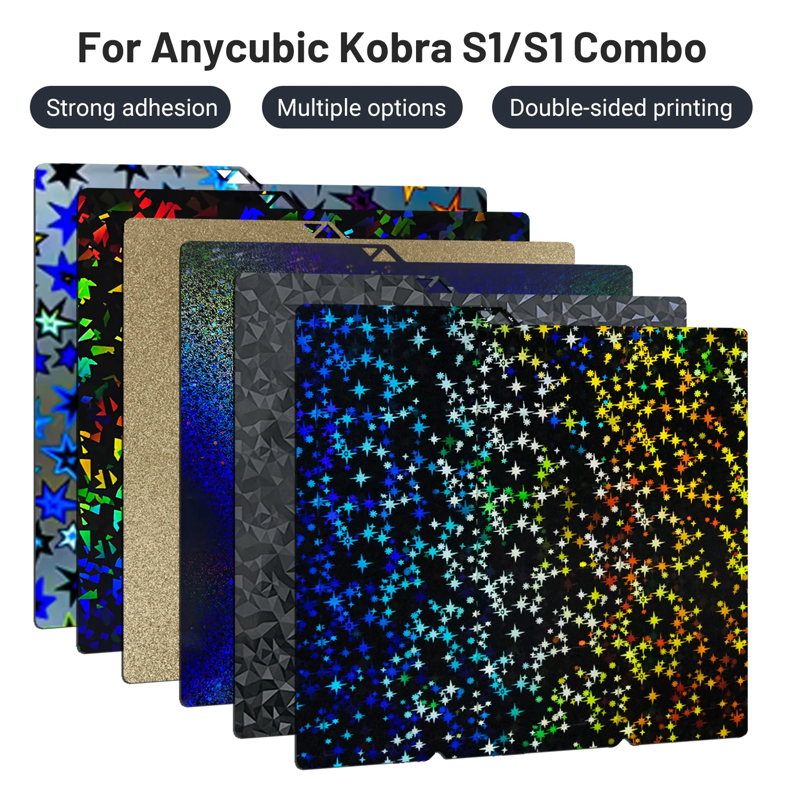 

For Anycubic Kobra S1 plate textured pei Sheet 264x276 smooth pet peo Double Sided build plate For Anycubic Kobra S1 3d printer