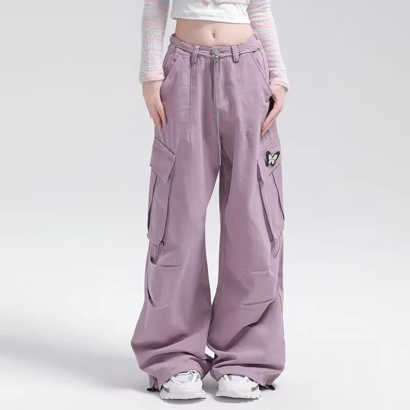 Pantalon de travail américain rétro pour filles, ample, danse de rue, tendance Hip-hop, vêtements populaires coréens pour femmes