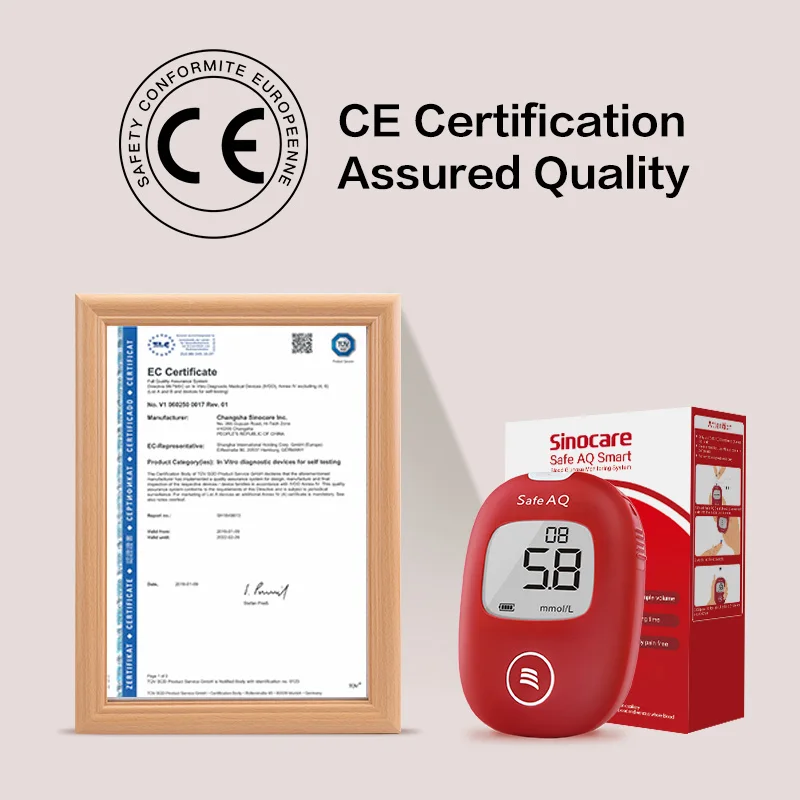 Sannuo Sinocare Safe AQ Smart ONLY Test Strips Free Lancets Needles (50/100/200/300/400) More strips more discounts
