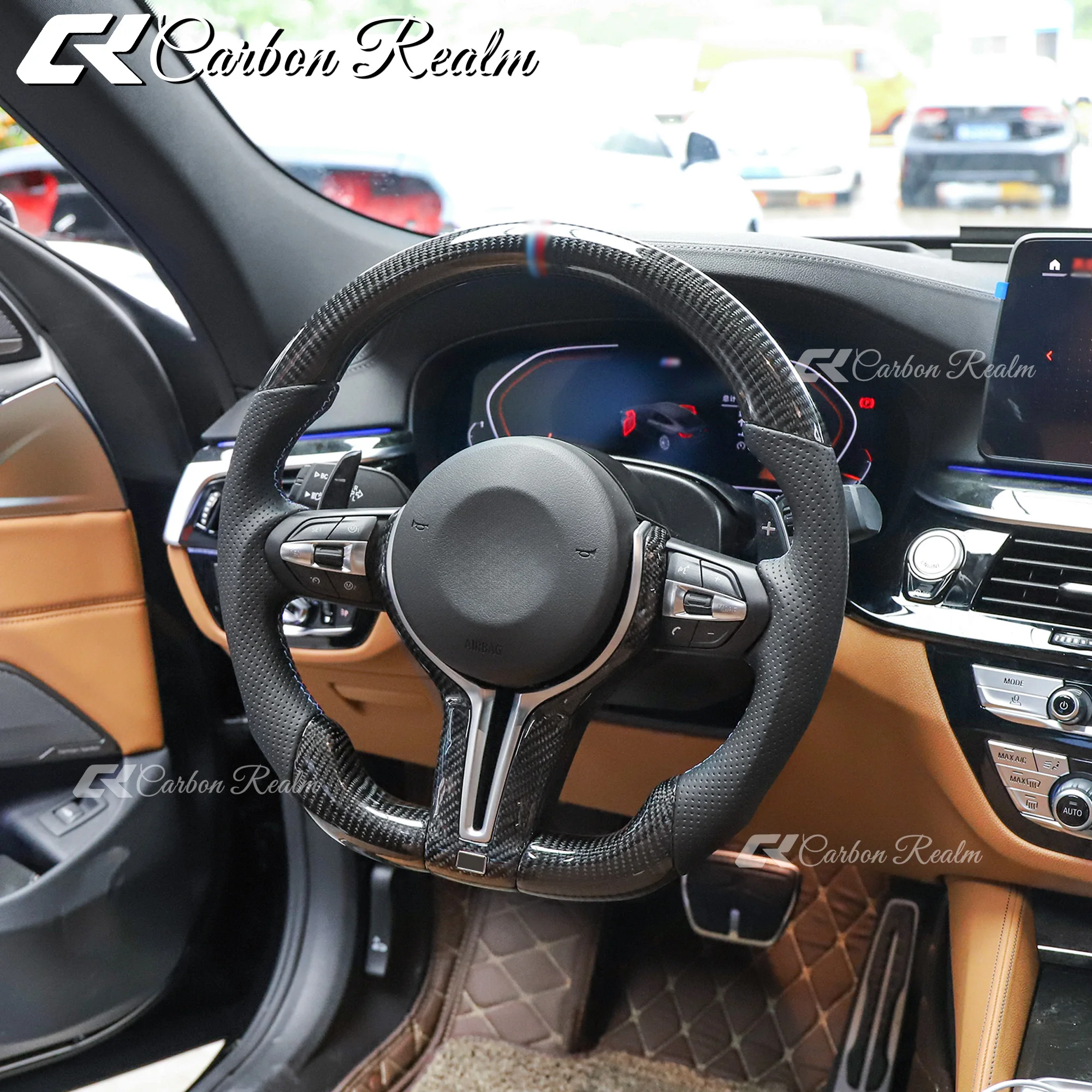 

Спортивный руль из карбона M Sport для BMW F10 F01 F02 F06 F07 F18 F11 F12M F13M F90 5 6 7 серии M5 M6 535i 550i, Plug & Play