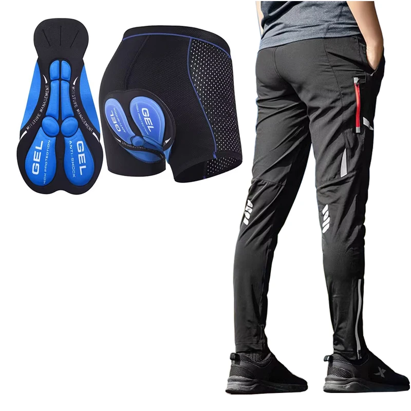 Light Comfortable Cycling Pants Men Women Spring Summer Breathable Hight Elasticity Sports Pants Reflective Trousers