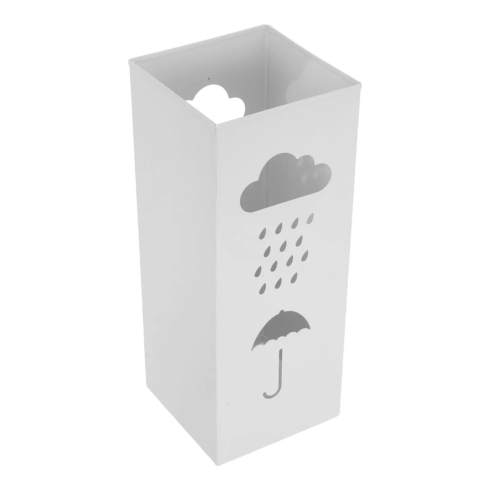 Metal Umbrella Stand Square Nordic Design Sturdy Iron Build Raindrop Pattern Easy Clean Large Storage Entryway Office Hotel