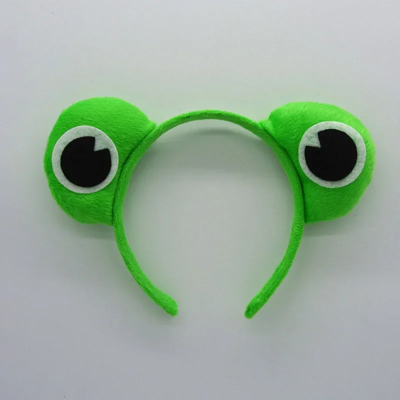 Adults Kids Plush Animal Green Frog Ears Headband Gift  Hairband Birthday Party  Cosplay Costume Christmas Halloween