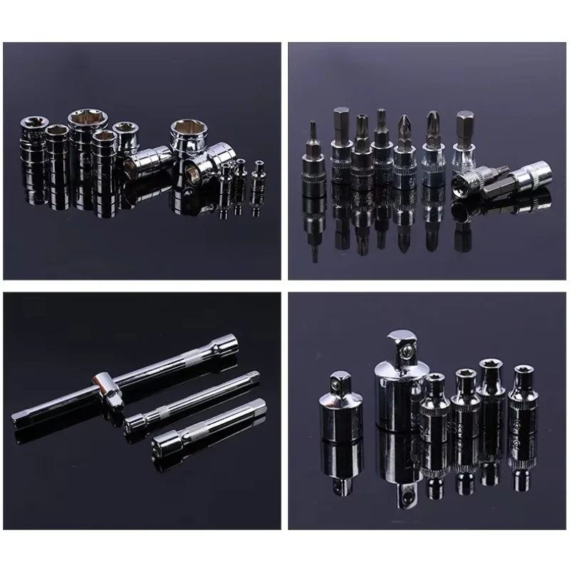 Set di utensili manuali per hardware con prese da 216 pezzi Set di bussole per chiavi a cricchetto per veicoli di riparazione automatica