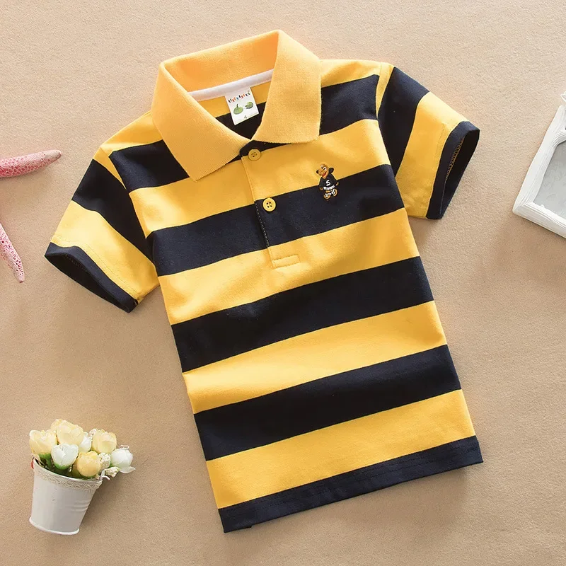 Teenster Summer Boys Short Sleeve Shirt Baby Children Costume Camisa Aports Polo Outfits Kids Solid Polo Shirt Toddler Boy Tops