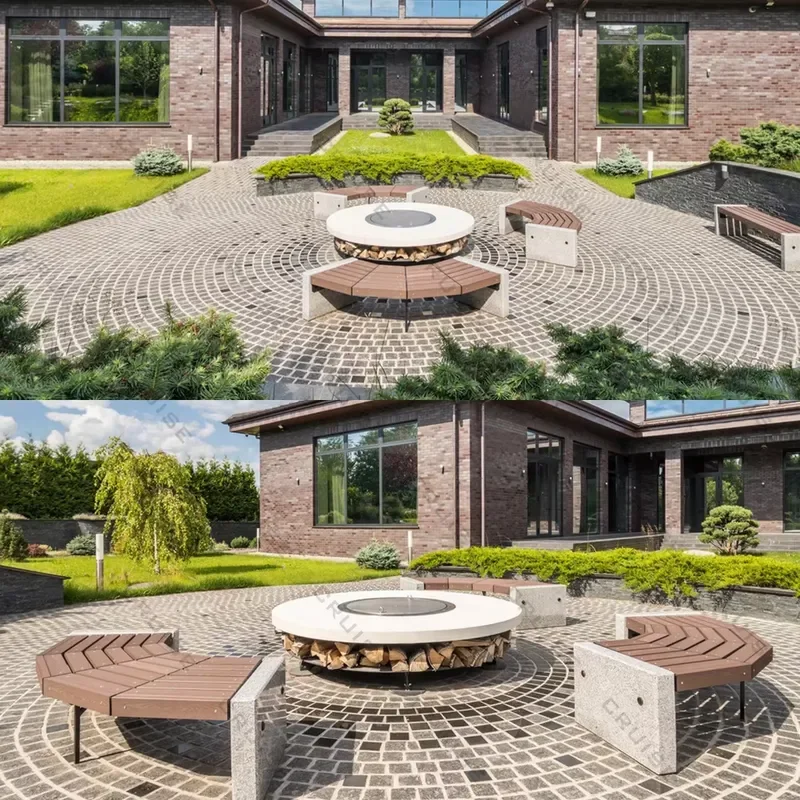 1000mm Outdoor Wood Gas Alcohol Electronic Fireplace Remote Control Freestanding Fire Pit BBQ Villa Garden Patio Heater