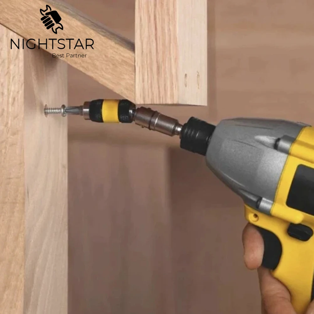 Krechtige-broca de tornillo magnético de 4 piezas, soporte de punta magnética ajustable, mango hexagonal 1/4, adaptador de extensiones de destornillador eléctrico