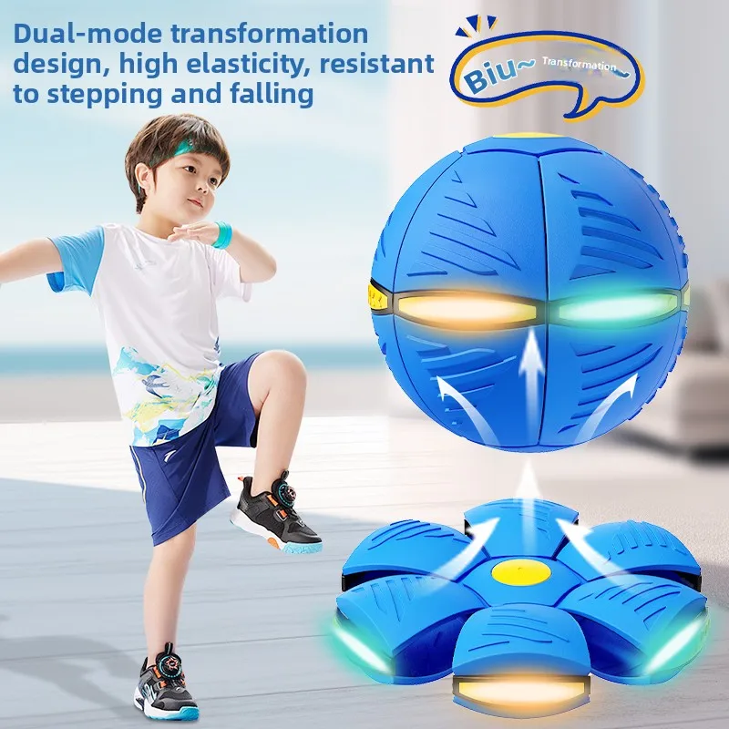 Palla da gradino rimbalzante per bambini - Deformazione del disco volante, esterno luminoso, giocattolo educativo per neonato, sicuro, edificio della coordinazione