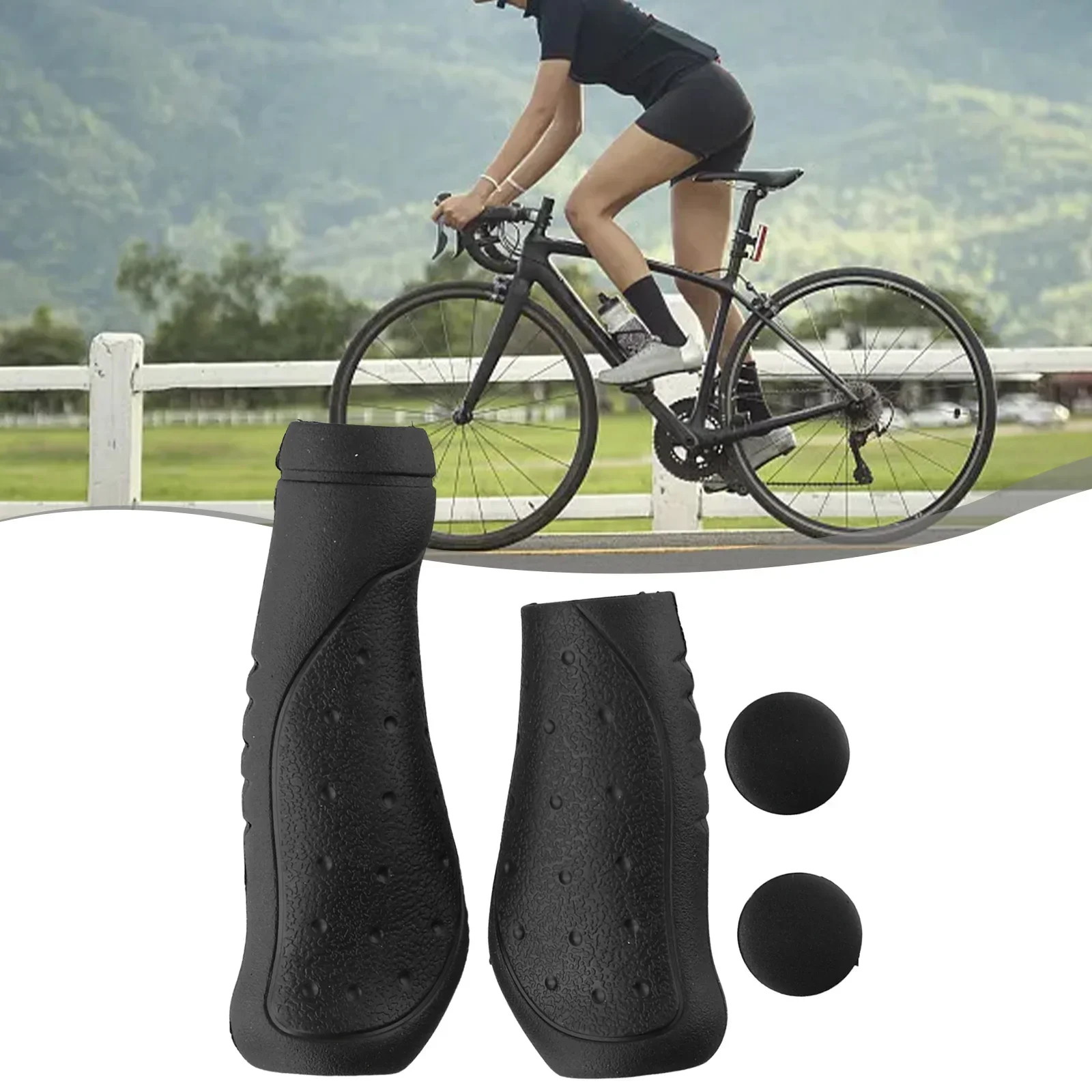 1Pair MTB Folding Bikes Handlebar Grip Long/Short Shift Black Handle Grips Mountain Bicycle Outdoor Riding Practical Accessories