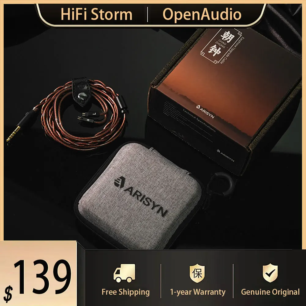 

New ARISYN CHAO ZHONG Earphone Upgrade Cable 6N OCC High Purity Copper-Plated Silver Wired IEMs 0.78 2pin 4.4mm Plug Headphone