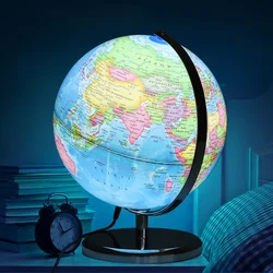 20/25/32cm lamp World Globe English Version World Map Globe With Led Light Geography Educational Teaching Decorations Supplies