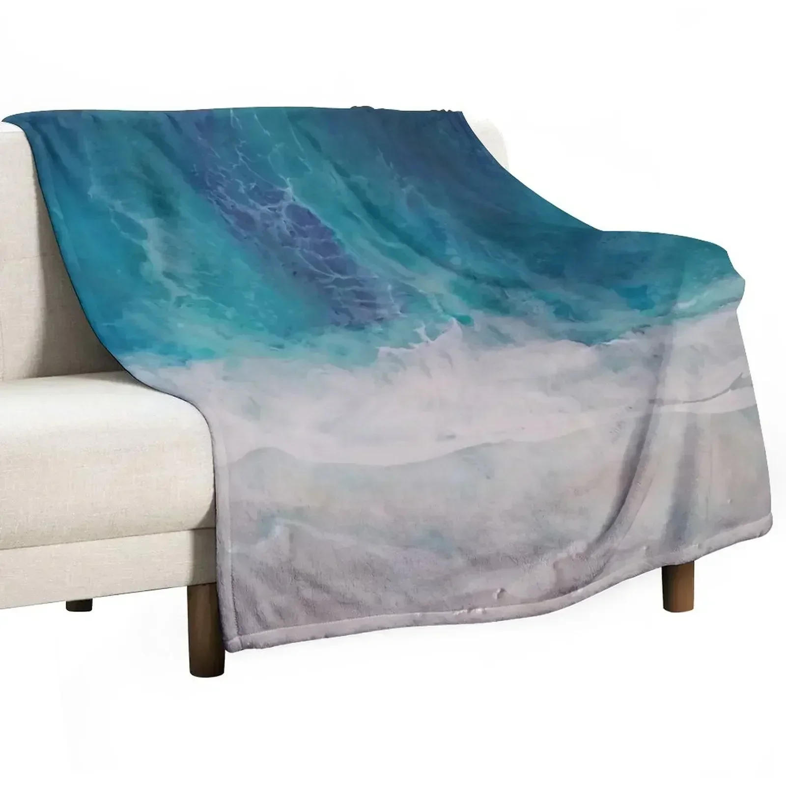 Blue Waters by Ruby Marr Throw Blanket Color Fast Cozy Throw Blanket