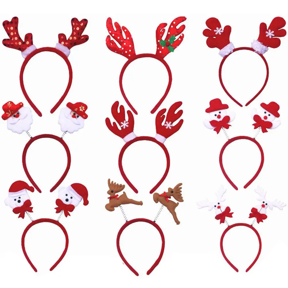 

4pcs Christmas Headbands Classic Hair Hoop For Women Party Costume Carnival Photo Booth Accessory Hair Styling Tool