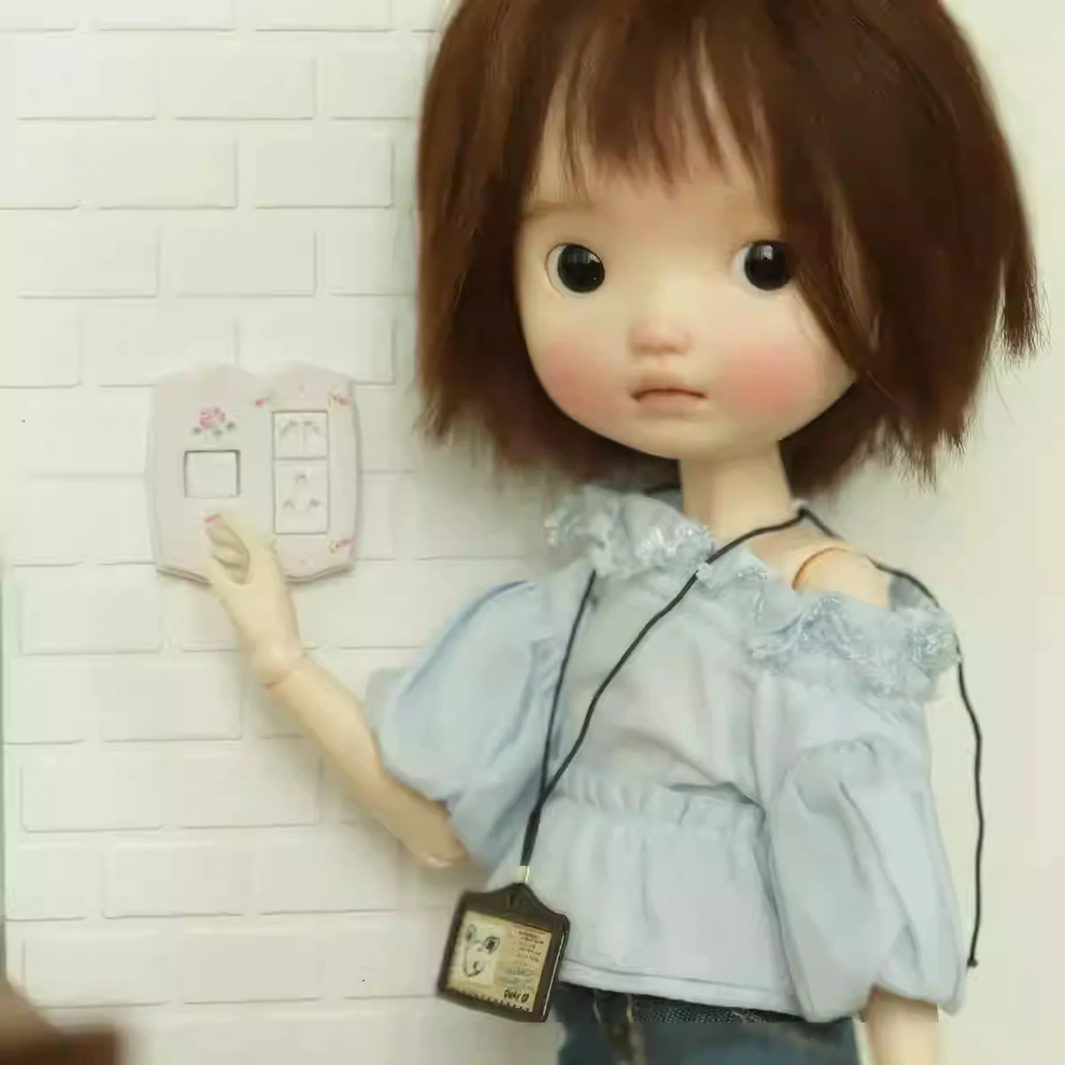 1/6 بيت الدمية نموذج صغير اكسسوارات الأثاث المنمنمات الرجعية المقبس التبديل مجموعة Bjd Ob11 Gsc Blyth الجندي Lol المشهد ديكور