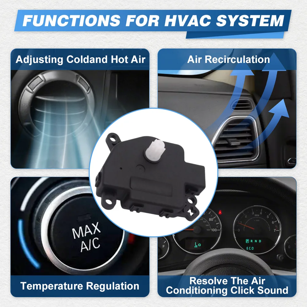 68048902AA HVAC A/C Heater Blend Air Door Actuator For 2009-2012 Dodge Ram 1500 2500 3500 68048902AB, 68048902AC, 604038