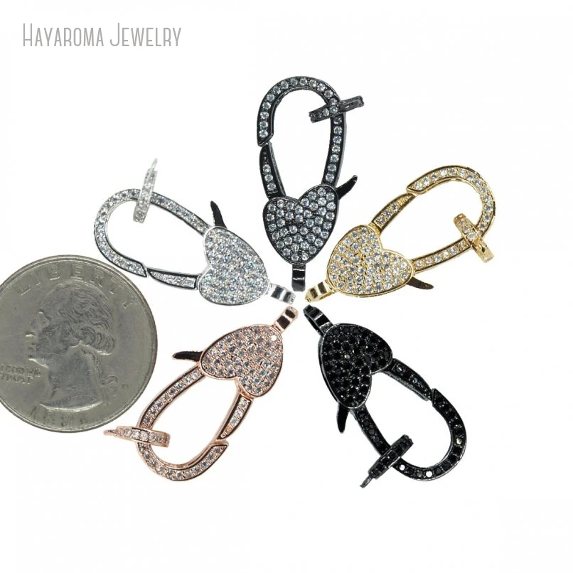 10Pcs Gift For Her Wholesale Lobster Copper & Hooks Clear Cubic Zirconia Metal Accessory Clasps