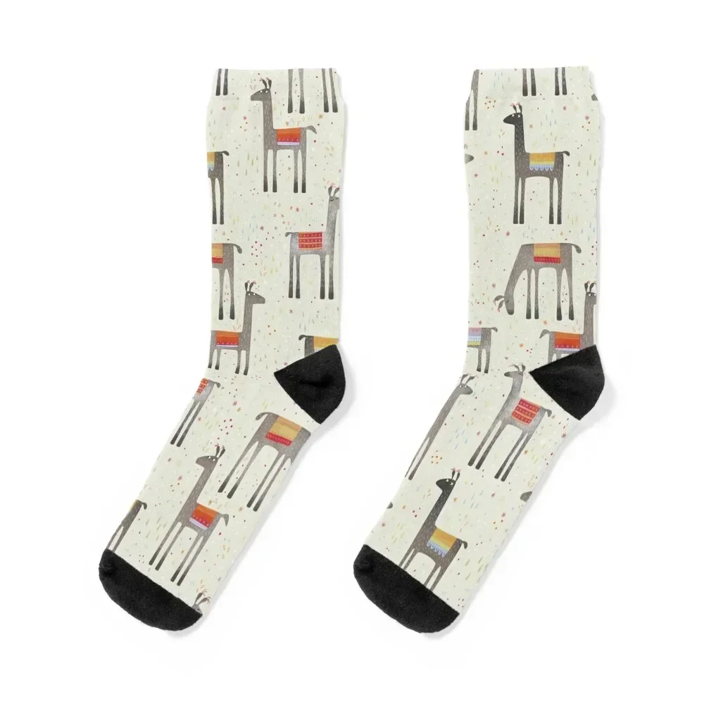 Llamas in the Meadow Socks sports stockings Argentina christmas gifts Designer Man Socks Women's